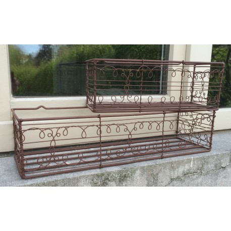 SET DE 2 JARDINIÈRES FIL DE FER