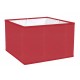 ABAT-JOUR CARRE DROIT CHINTZ ROUGE FONCE BIAIS ASSORTI