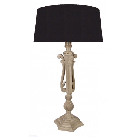 LAMPE BOIS ABAT-JOUR NOIR