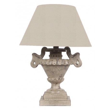 LAMPE DE TABLE EN BOIS ABAT-JOUR PIERRE