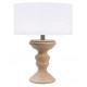 LAMPE EN BOIS ABAT-JOUR BLANC CASSÉ