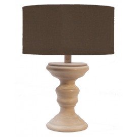 LAMPE EN BOIS PATINEE CENDRE