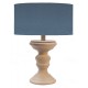LAMPE EN BOIS ABAT JOUR BLEU PETROLE