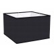 ABAT-JOUR CARRE DROIT CHINTZ NOIR BIAIS ASSORTI
