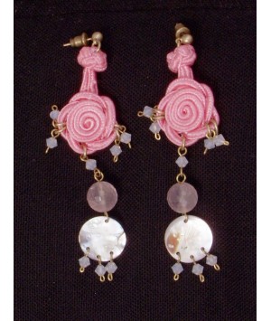 BOUCLES D'OREILLES ROSES