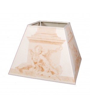 ABAT-JOUR CARRE DECOR ANGE + REDUCTEUR E14