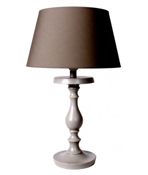 LAMPE BOIS PATINE GRIS FONCE