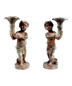 PAIRE D'ANGES PORTE BOUGIE
