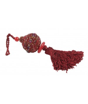 FLOCHE POMPON BURGANDY 
