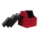 SET DE 3 BOITES CUIR/ROUGE